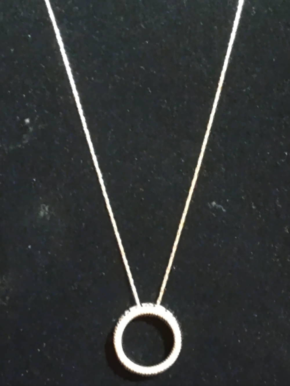 Stunning 10 Karat Diamond Necklace With Pendant With Love Around The Rear - Picture 1 of 9